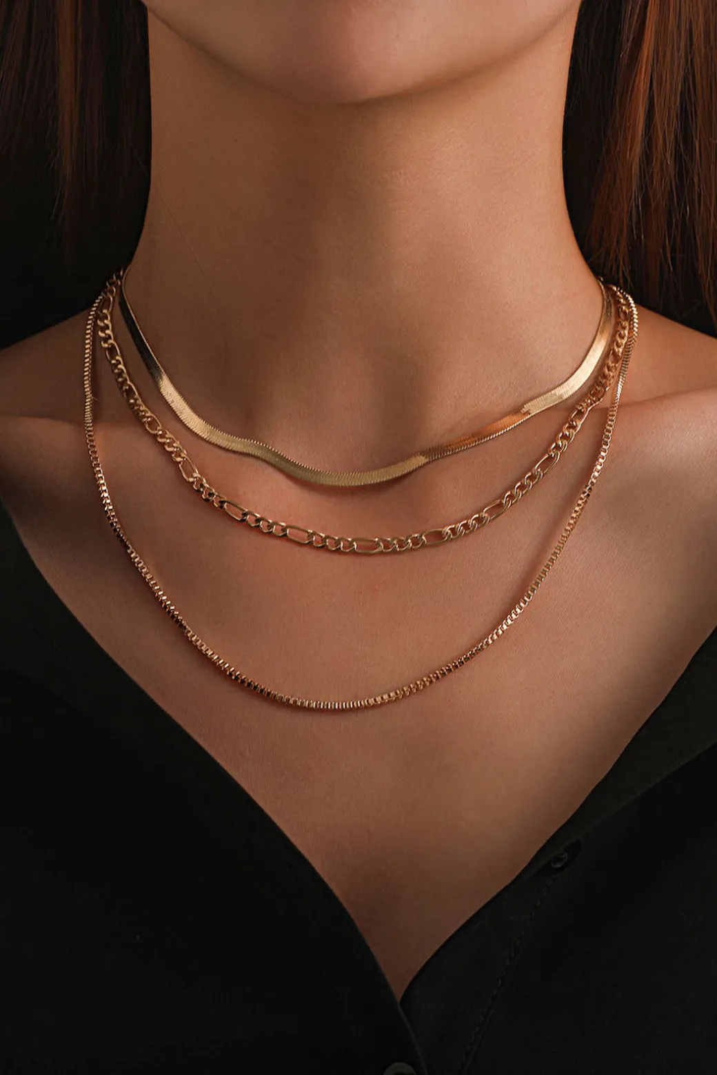Discount Triple-layered Cuban Chain Necklace Necklaces | Accessories