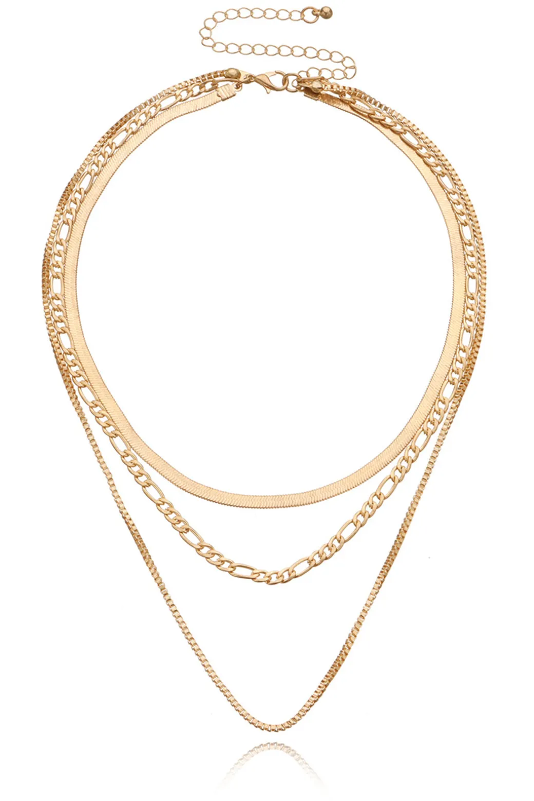Discount Triple-layered Cuban Chain Necklace Necklaces | Accessories