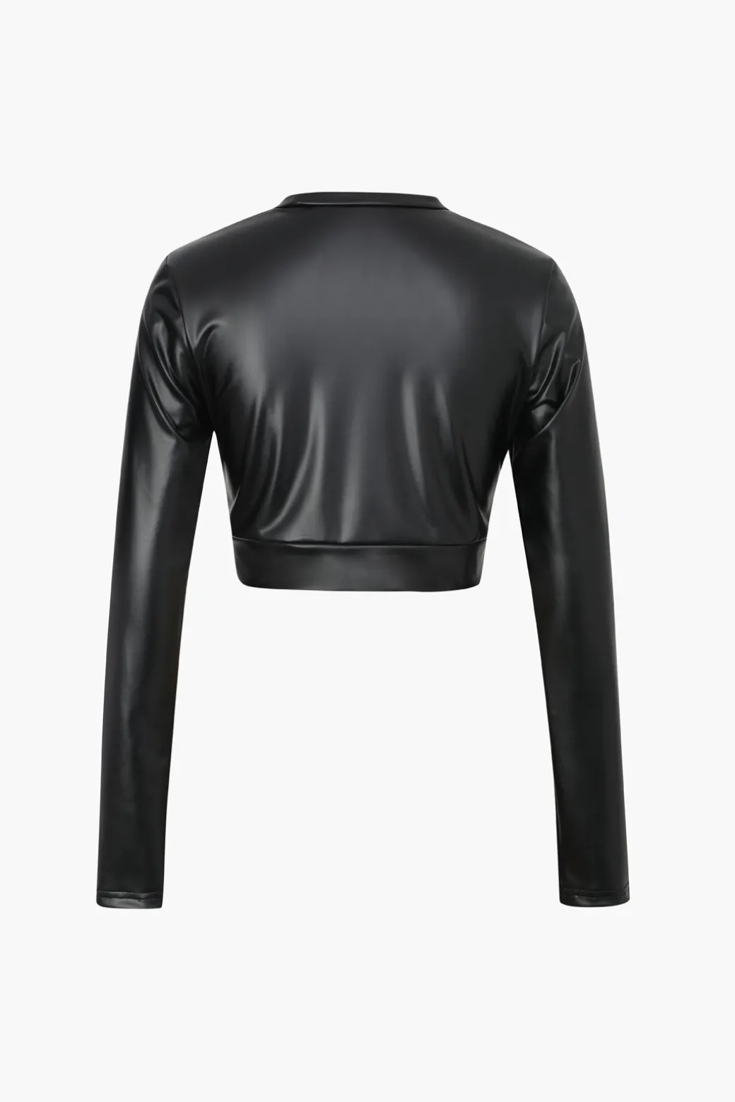 Discount Twist Hem Faux Leather Long Sleeve Top Long Sleeve Tops | Long Sleeves Tops