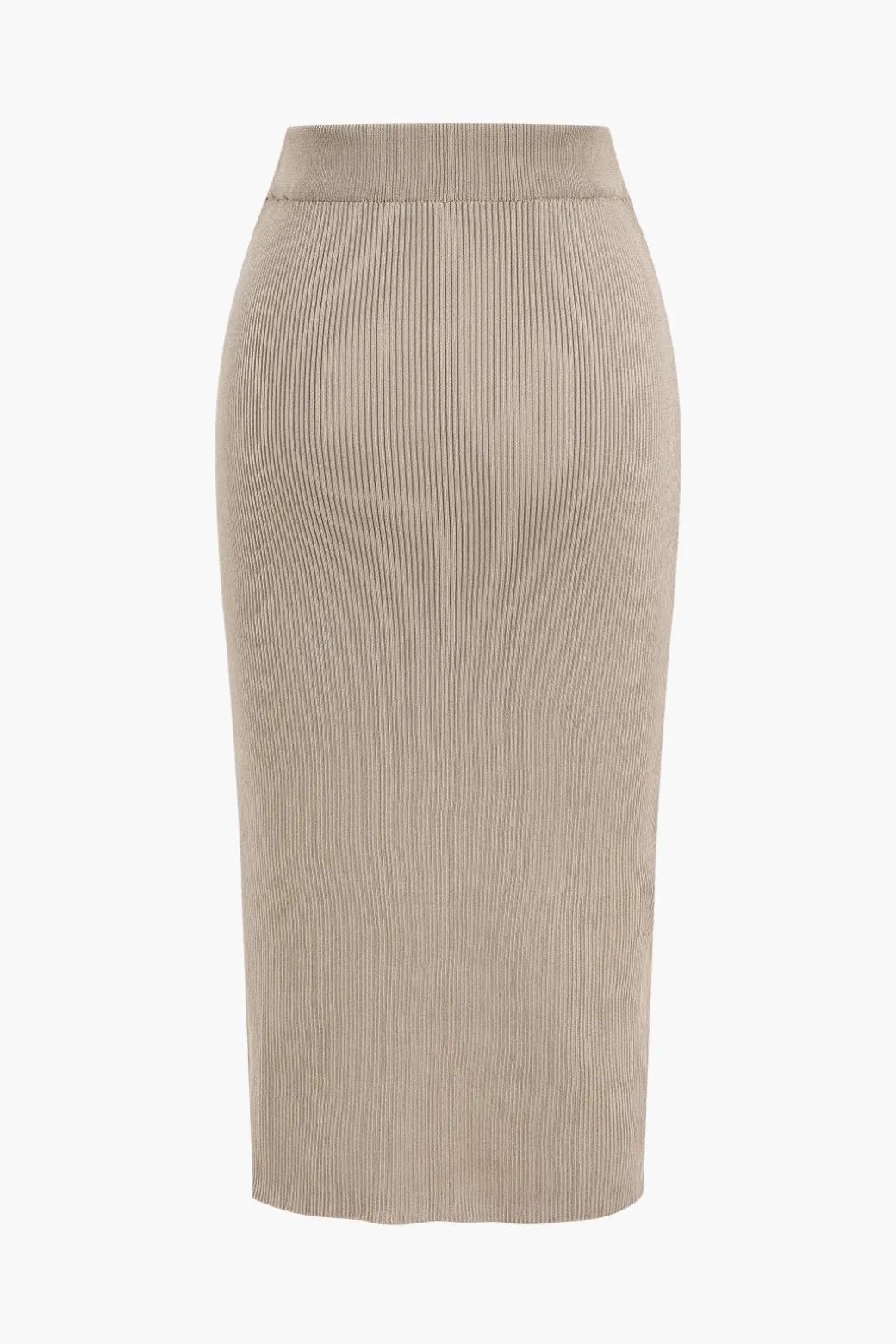 Hot Twist Knot V-Neck Long-Sleeve Top And Side Slit Skirt Set Skirt Sets