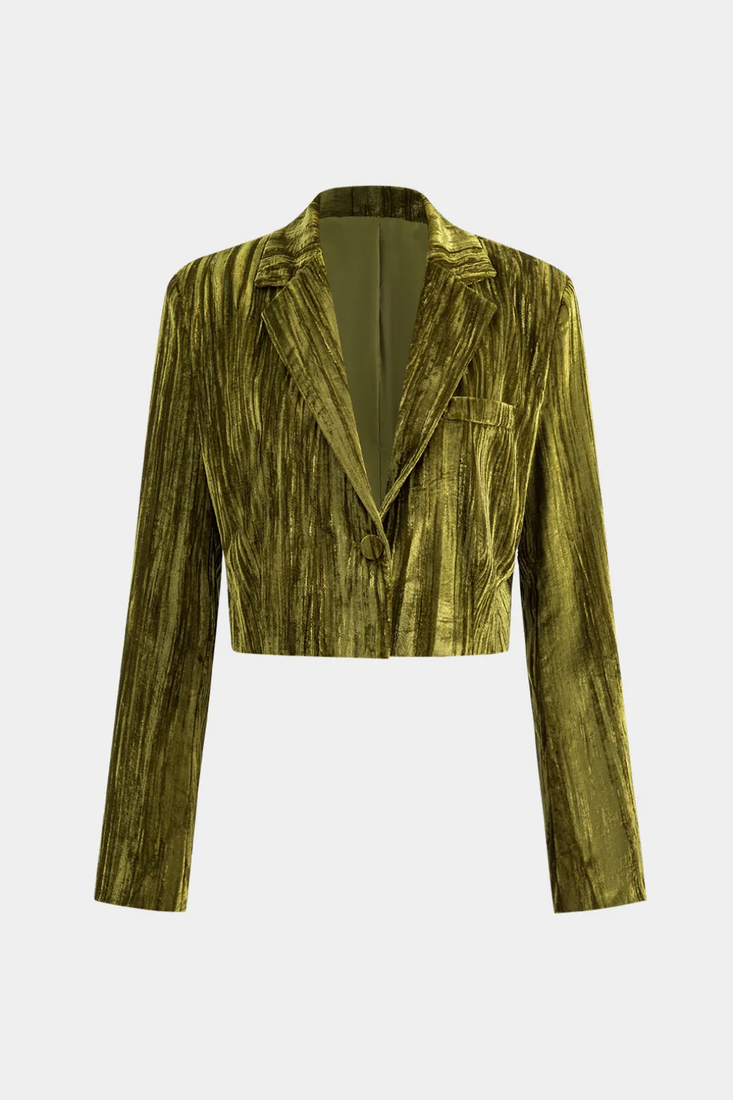 Hot Velvet Pocket Long Sleeve Jacket Outerwear | Outerwear