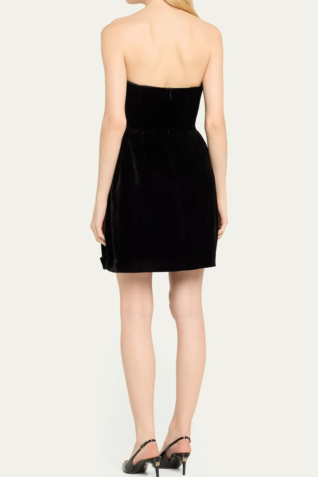 Cheap Velvet V-Neck Strapless Mini Dress Mini Dresses
