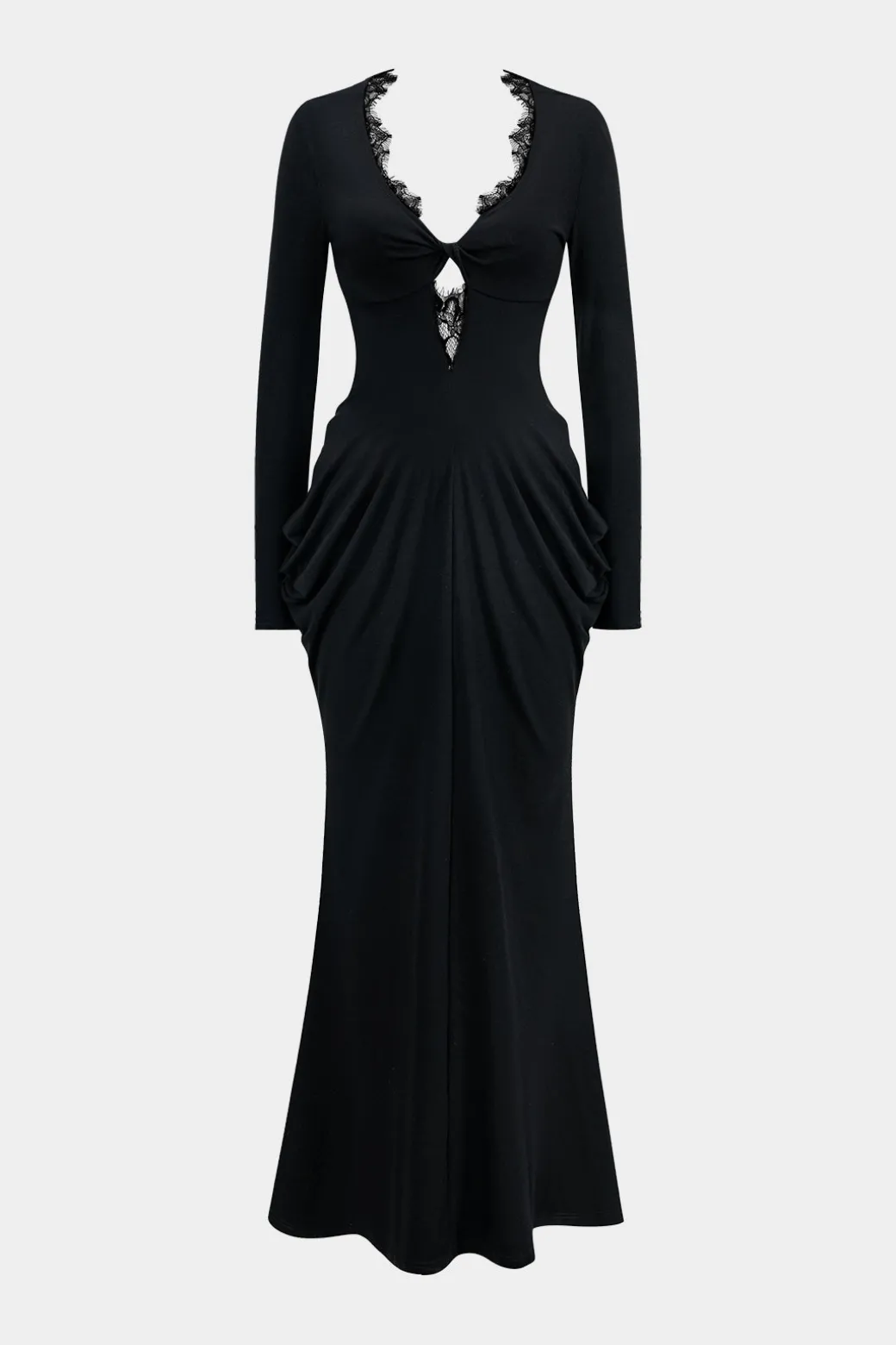 New V-Neck Hollow Out Long Sleeve Maxi Dress Long Sleeve Dresses | Maxi Dresses