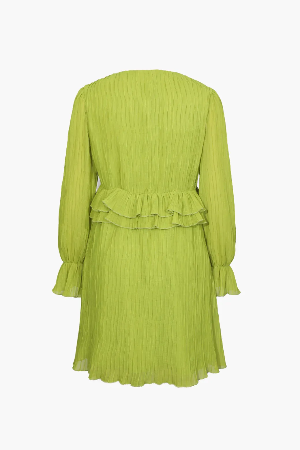 Fashion V-Neck Ruffle Detail Mini Dress Long Sleeve Dresses | Mini Dresses