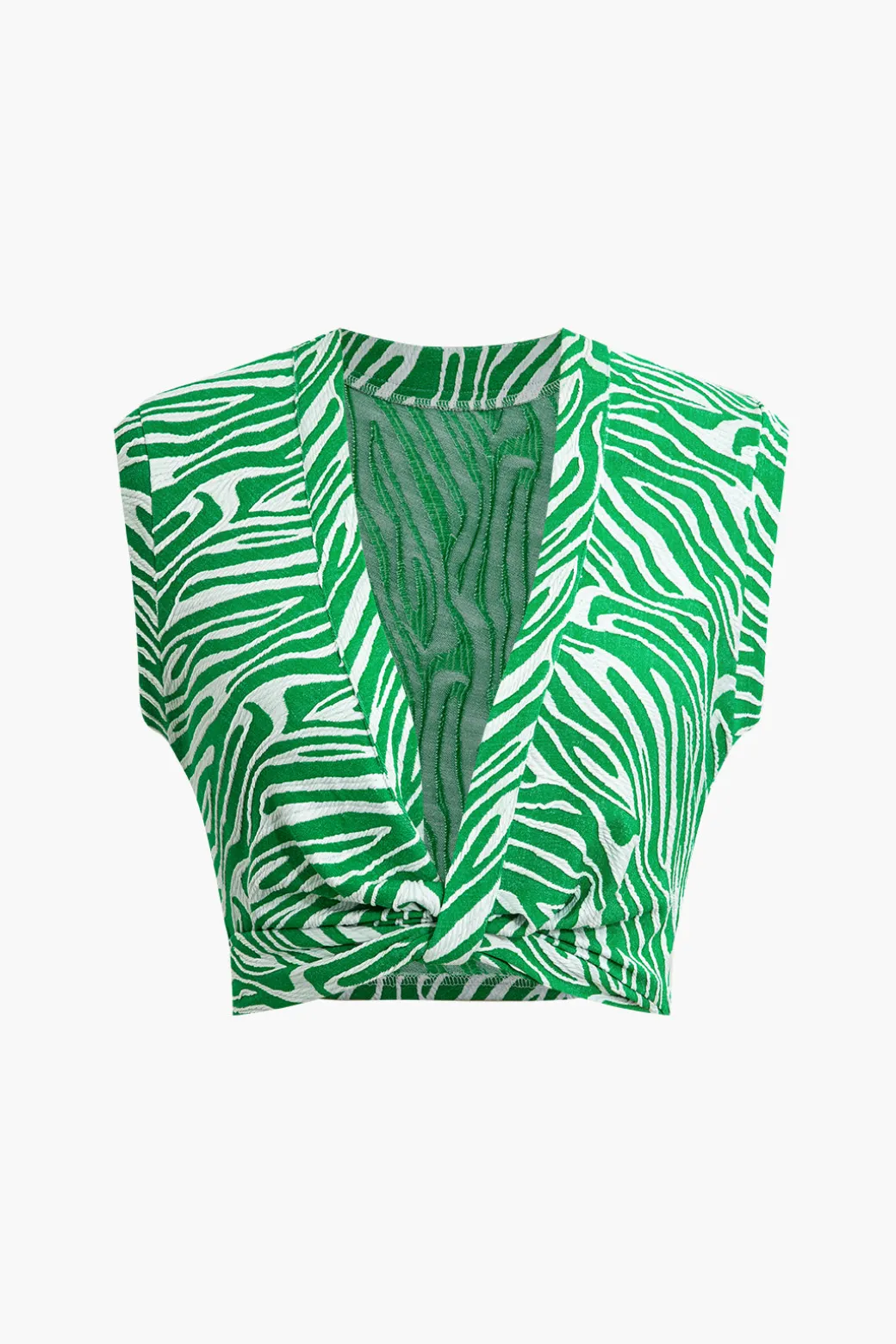 New Zebra Print V-neck Sleeveless T-shirt T-Shirts