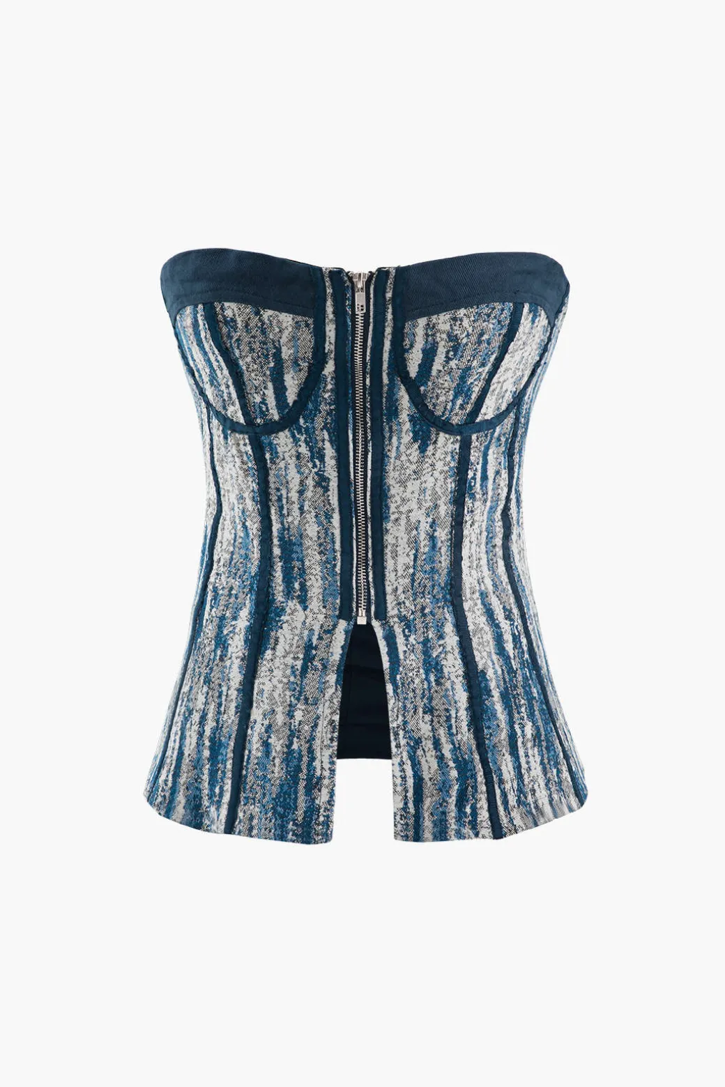 Outlet Zip Front Strapless Corset Top Tube Tops | Corset & Bustier Tops