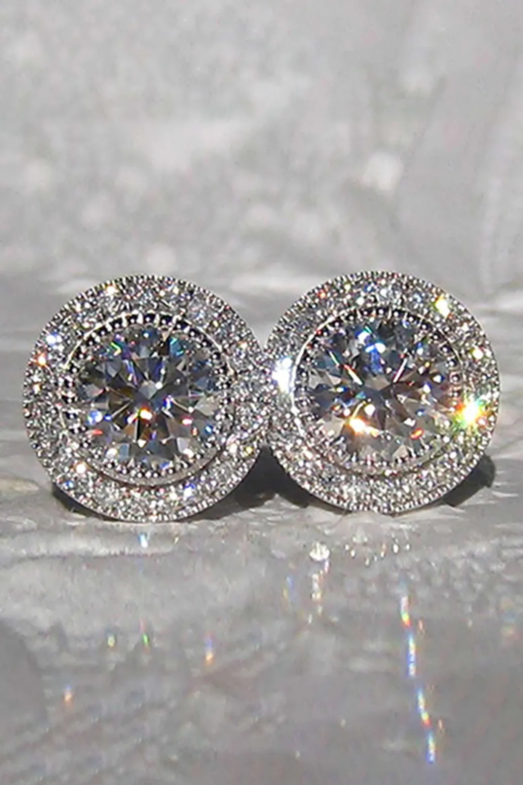 Flash Sale Zircon Shiny Round Diamond Earrings Earrings | Accessories